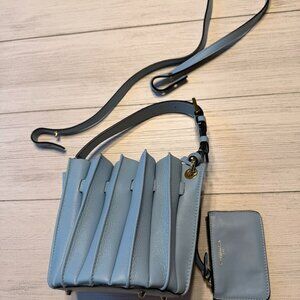 Sara Battaglia Plisse Leather Bucket bag